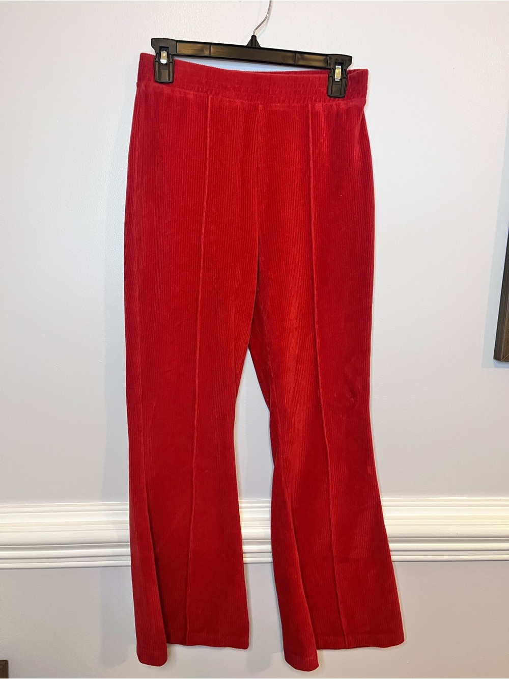 aerie Red Corduroy Wide-Leg Pants (small short)